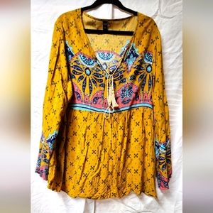 Yellow SHEIN Blouse with Pattern (Open to any Offers)